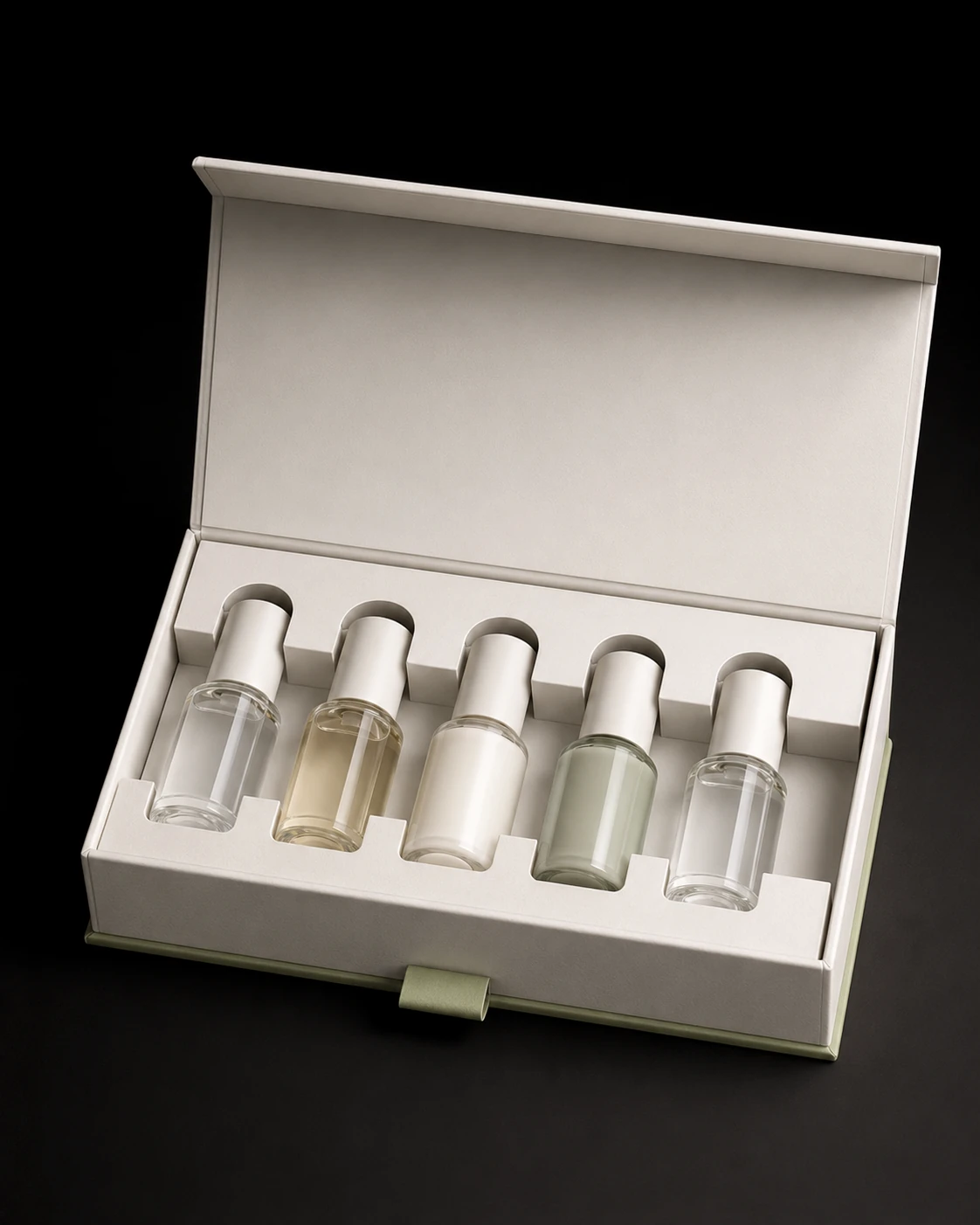 Example of a more complex multi-bottle presentation package with a heavier insert structure
